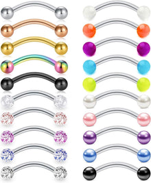 Augenbrauenpiercings 20 Stk Chirurgenstahl Curved Barbell mit Kugel