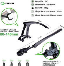 RBRL 700C Fahrrad Schutzblech Set Rennrad 20-24 Zoll Faltrad