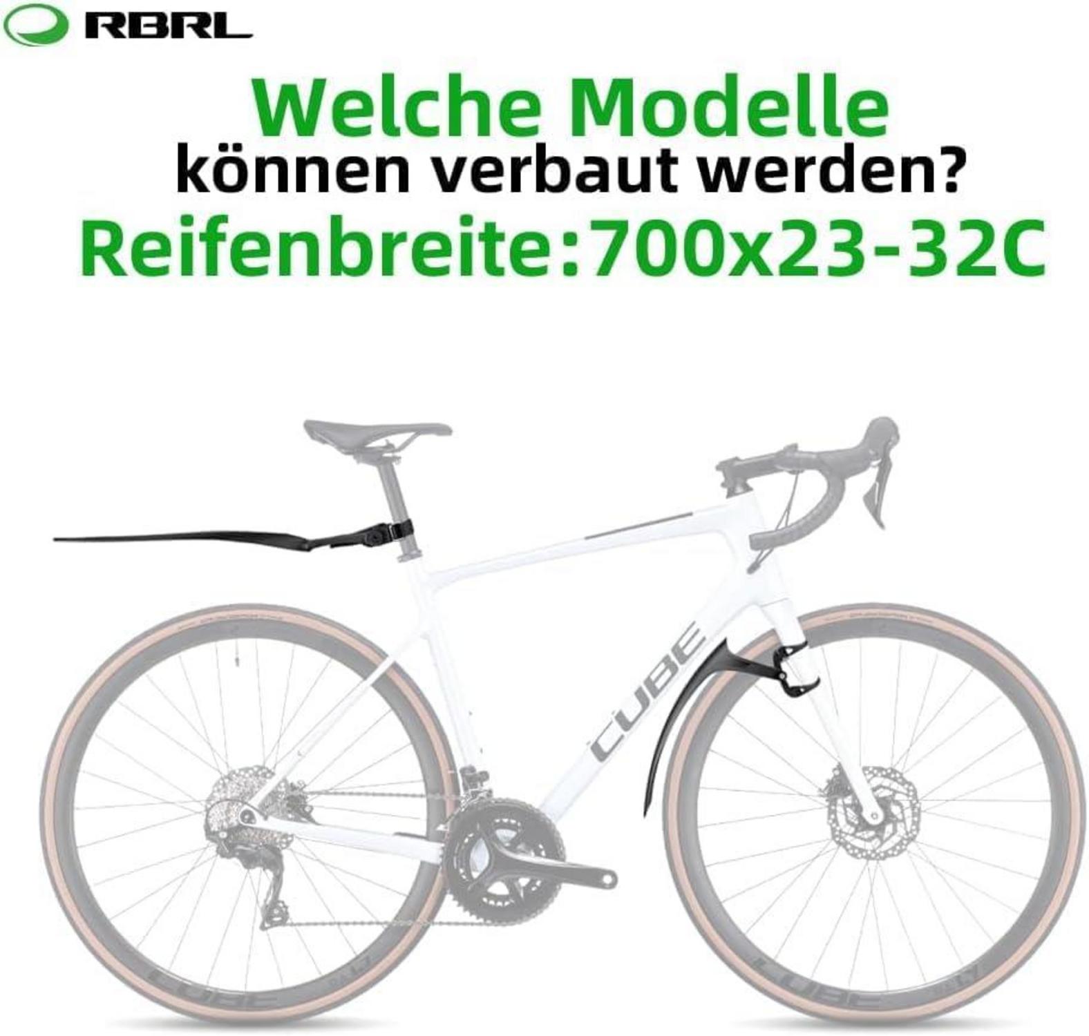 RBRL 700C Fahrrad Schutzblech Set für Rennräder & Falträder