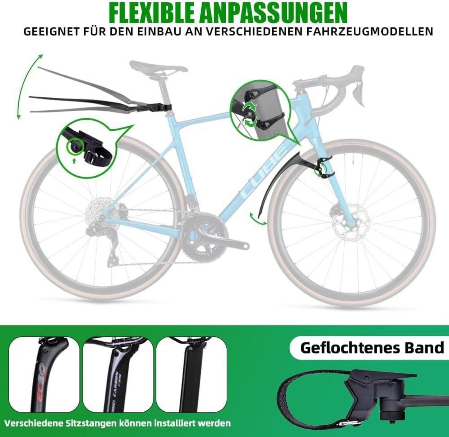 RBRL 700C Fahrrad Schutzblech Set Rennrad 20-24 Zoll Faltrad wasserabweisend