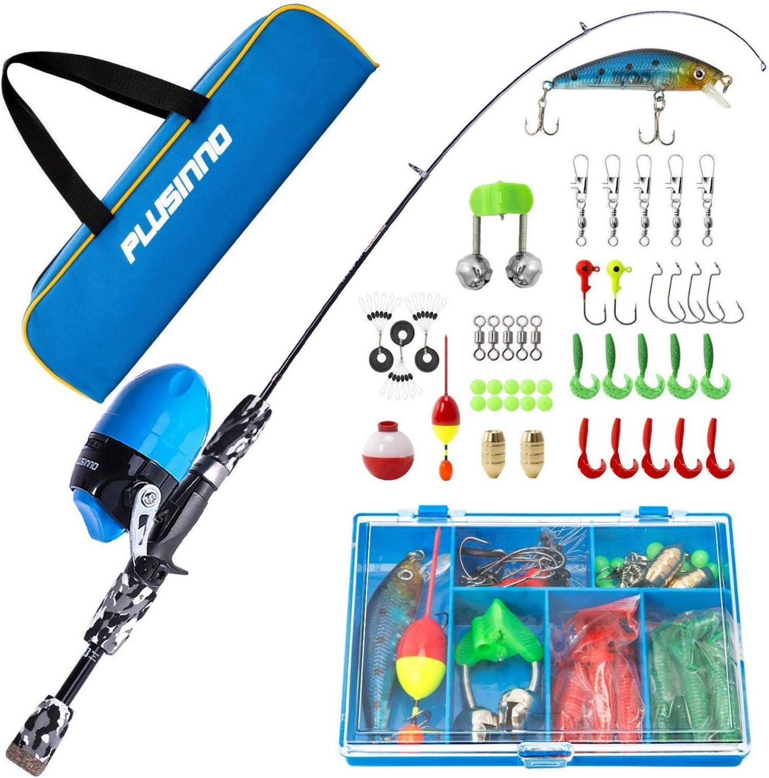 Kinder Angelset mit Teleskop-Angelrute und Angelrolle