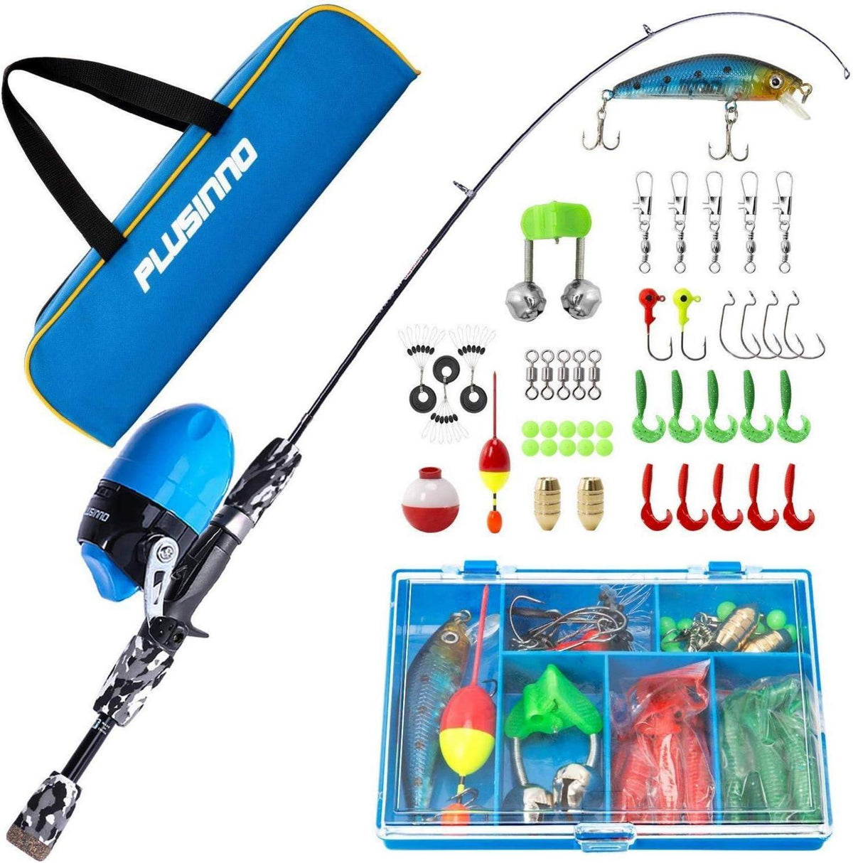 Kinder Angelset mit Teleskop-Angelrute und Angelrolle