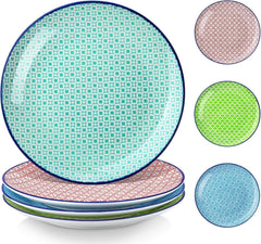 Porzellan Speiseteller 4-tlg. Macaron Flachteller bunt