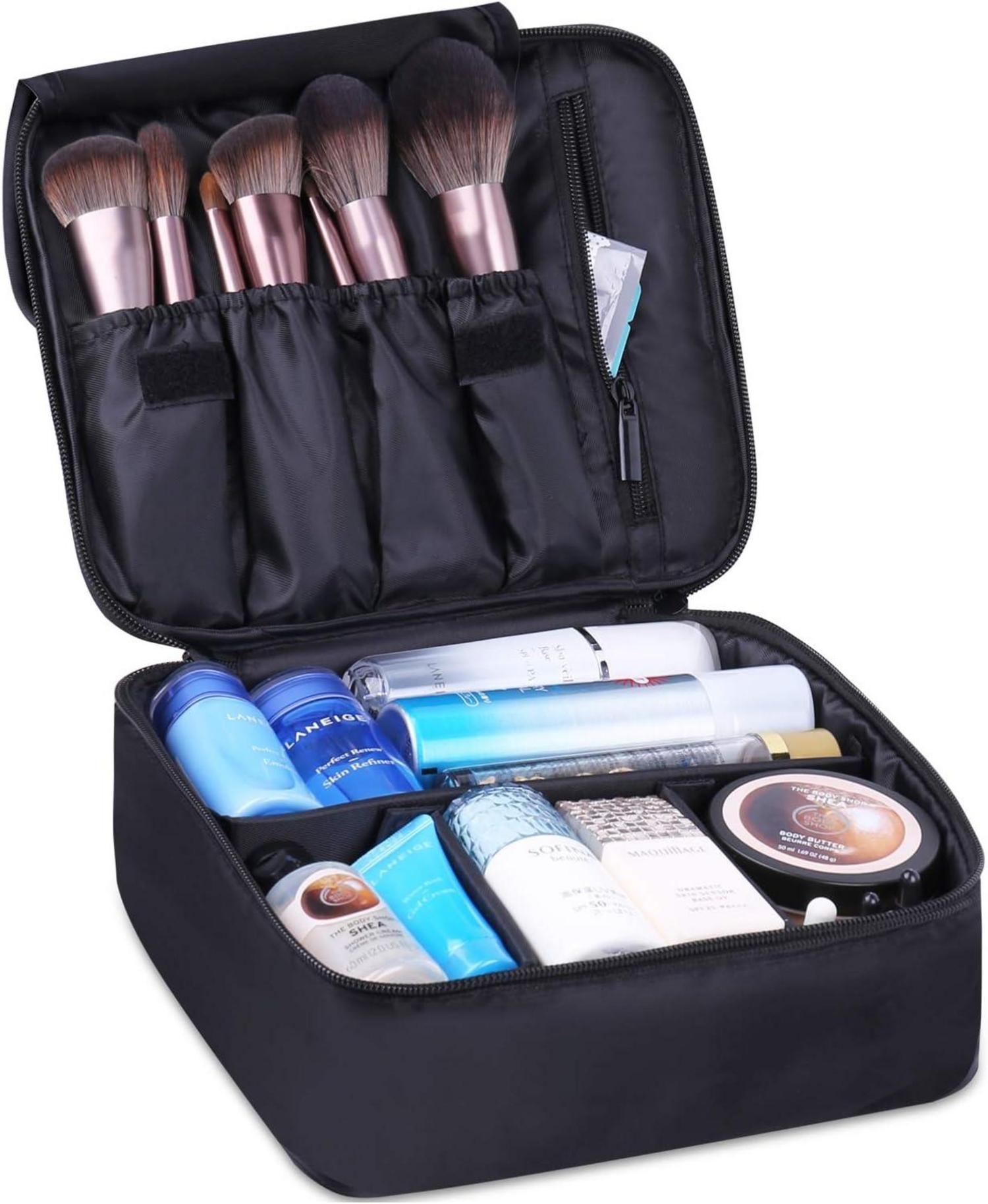 Wasserfeste Reise Kosmetiktasche mit Bürstenfach & Klettteiler