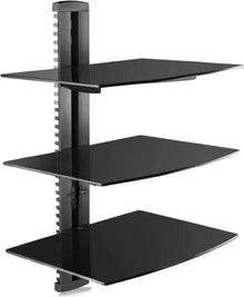 Schwarz Wandregal TV Rack Multimedia Regal CD DVD Spieler Boxen