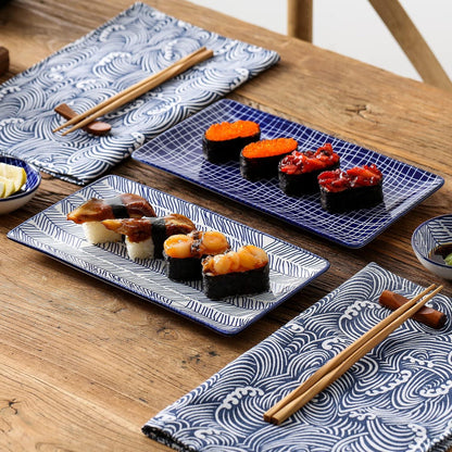 6-teiliges japanisches Porzellan Sushi Geschirrset für 2 Personen