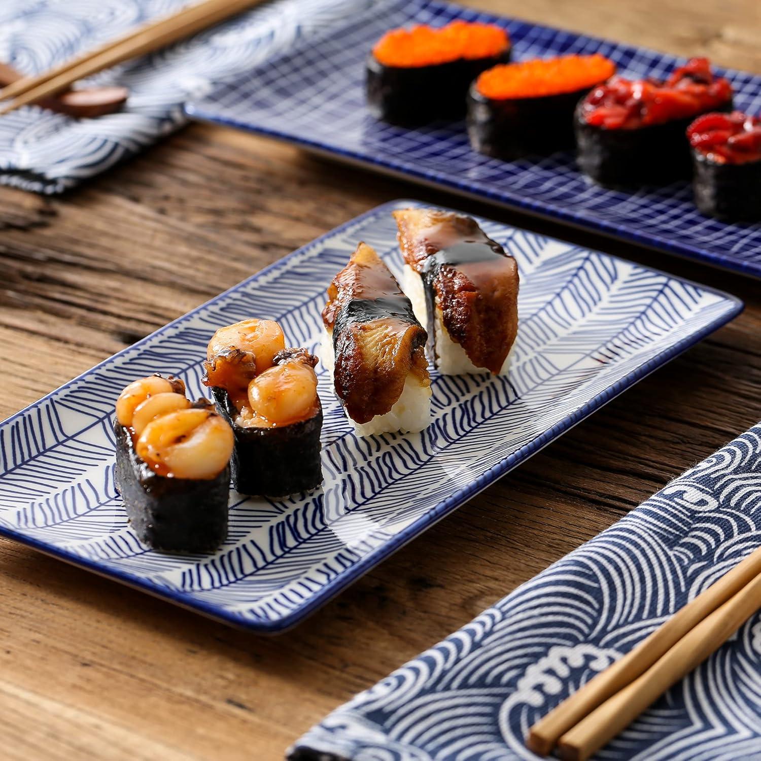 Japanisches Porzellan Sushi Set 6-teilig für 2 Personen
