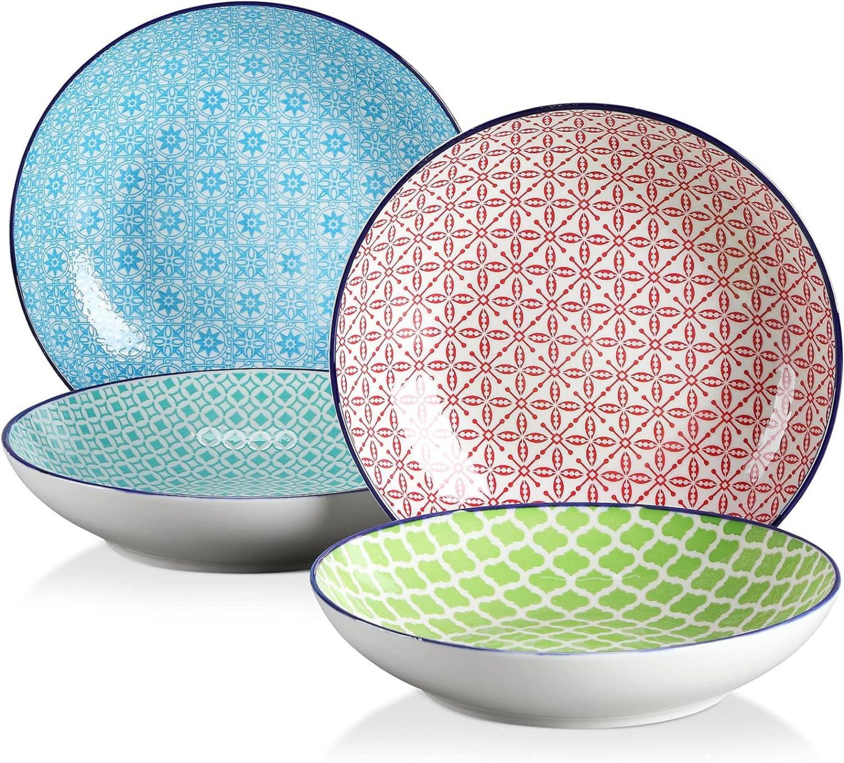 Porzellan Suppenteller Set bunt Ø 21,2 cm