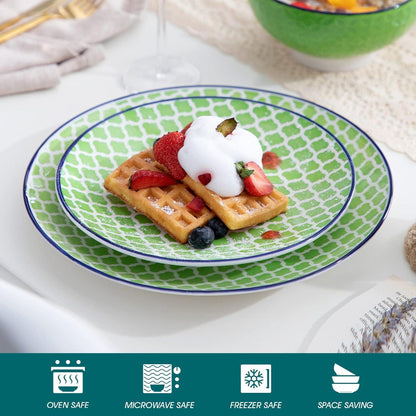 Buntes Porzellan Geschirrset, Tafelservice 16-teilig Macaron