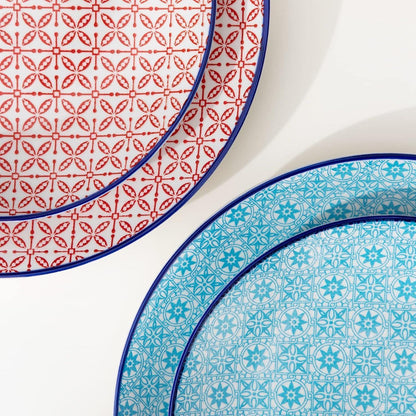 Buntes Porzellan Geschirrset, Tafelservice 16-teilig Macaron