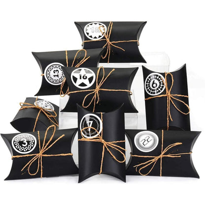 DIY Adventskalender Kraftpapier Tüten mit Zahlenaufklebern