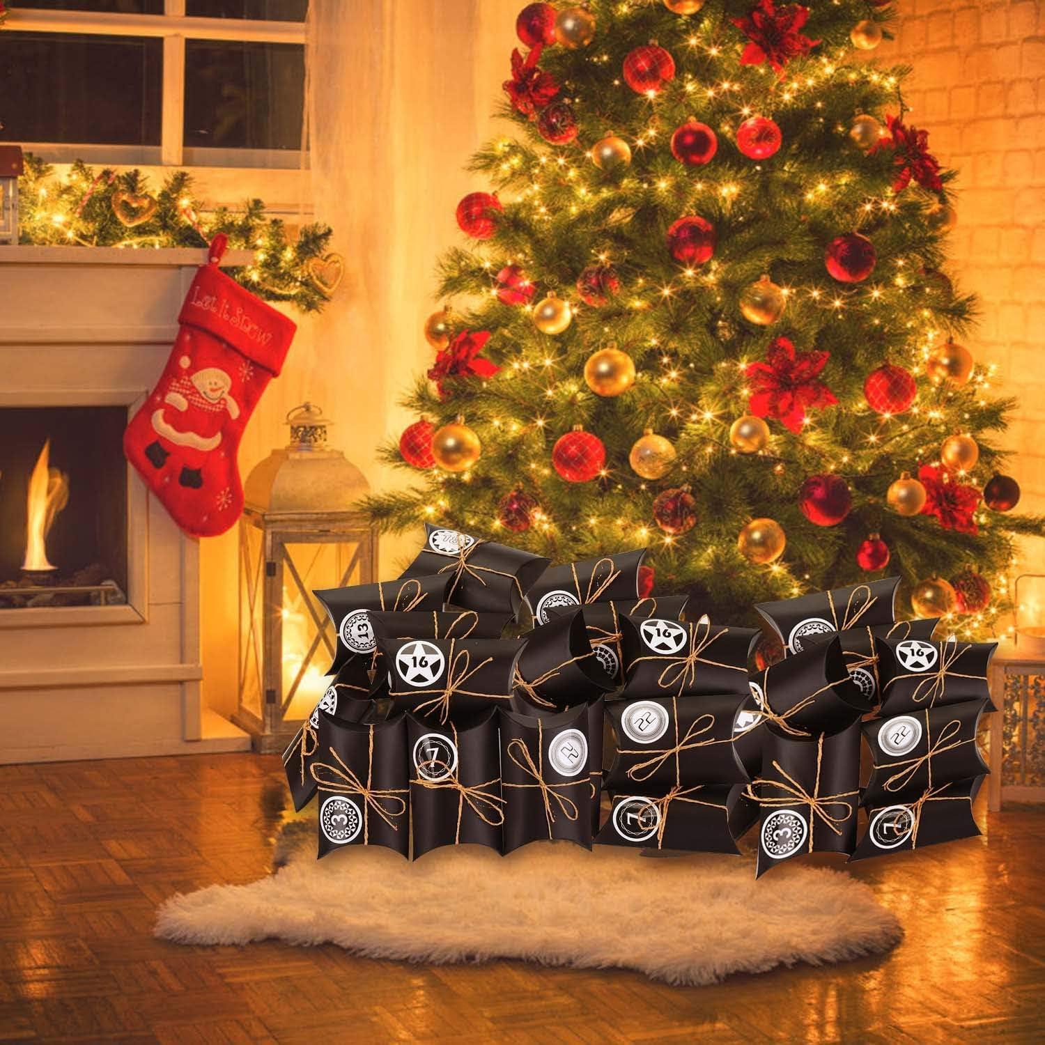 Adventskalender zum Befüllen mit Kraftpapier Tüten und Zahlenaufklebern