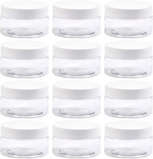 12er Set Mini Dosen 100ml Leere Klare Kunststoff Behälter mit Deckel