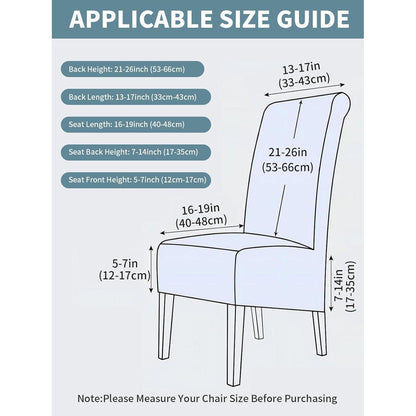 Samt Stuhlhussen 6er Set – Marineblau, Abnehmbar & Waschbar