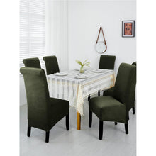Samt Stuhlhussen 6er Set – Abnehmbar & Waschbar (Grün Grau)