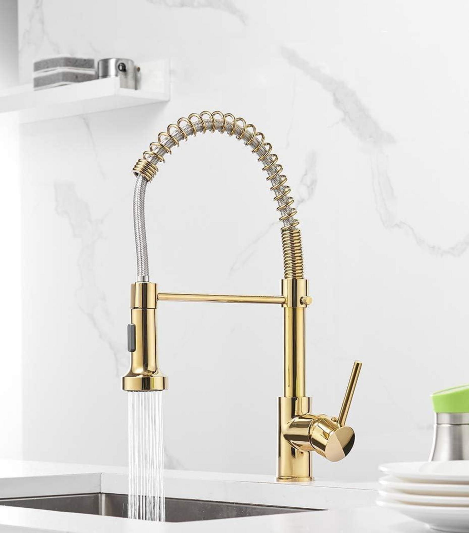 Wasserhahn Küche Gold 360° Drehbar Mischbatterie Abdichtung
