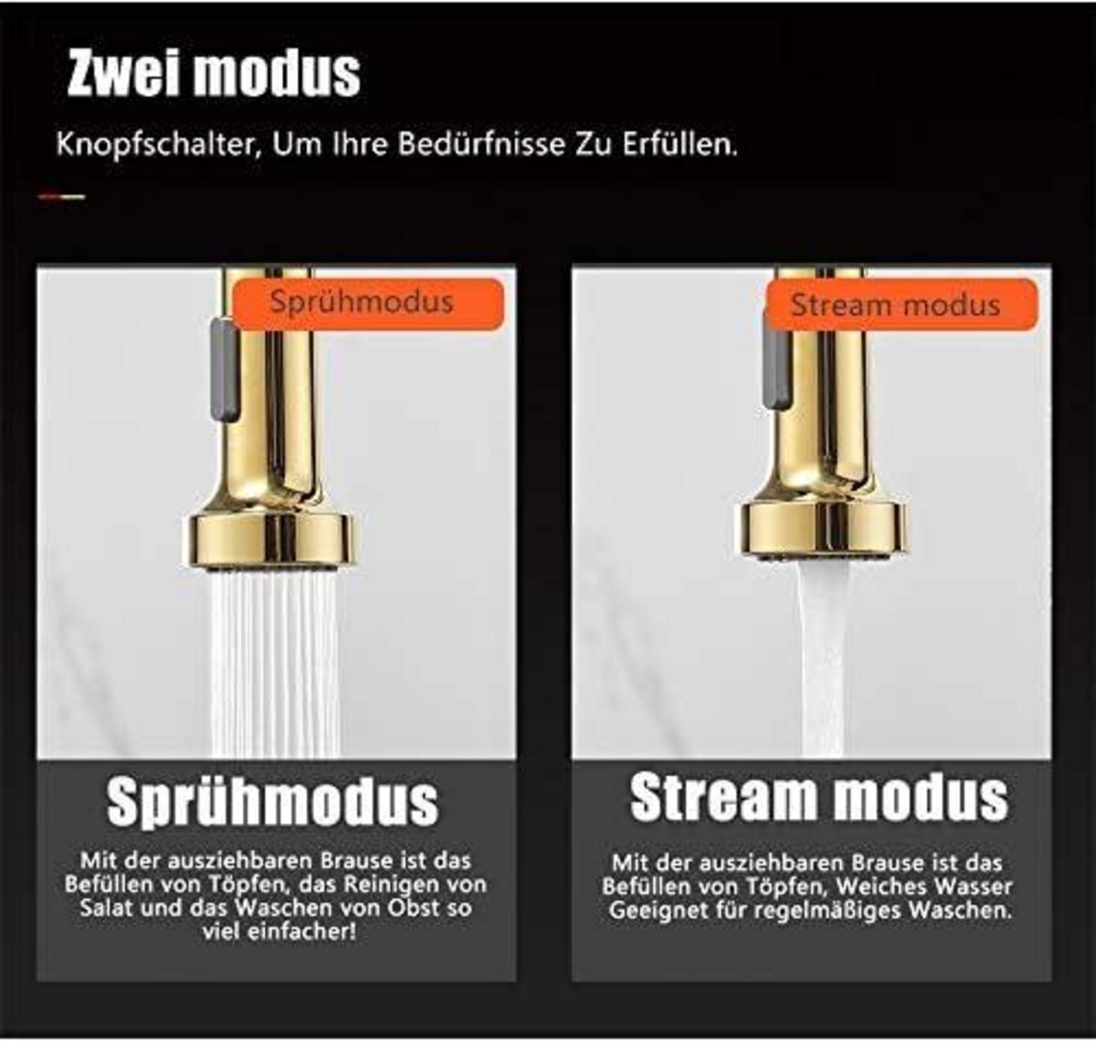 Wasserhahn Küche Gold 360° Drehbar Mischbatterie Abdichtung