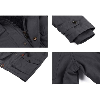 Winterparka Herren Fleecegefüttert Dunkelgrau XL