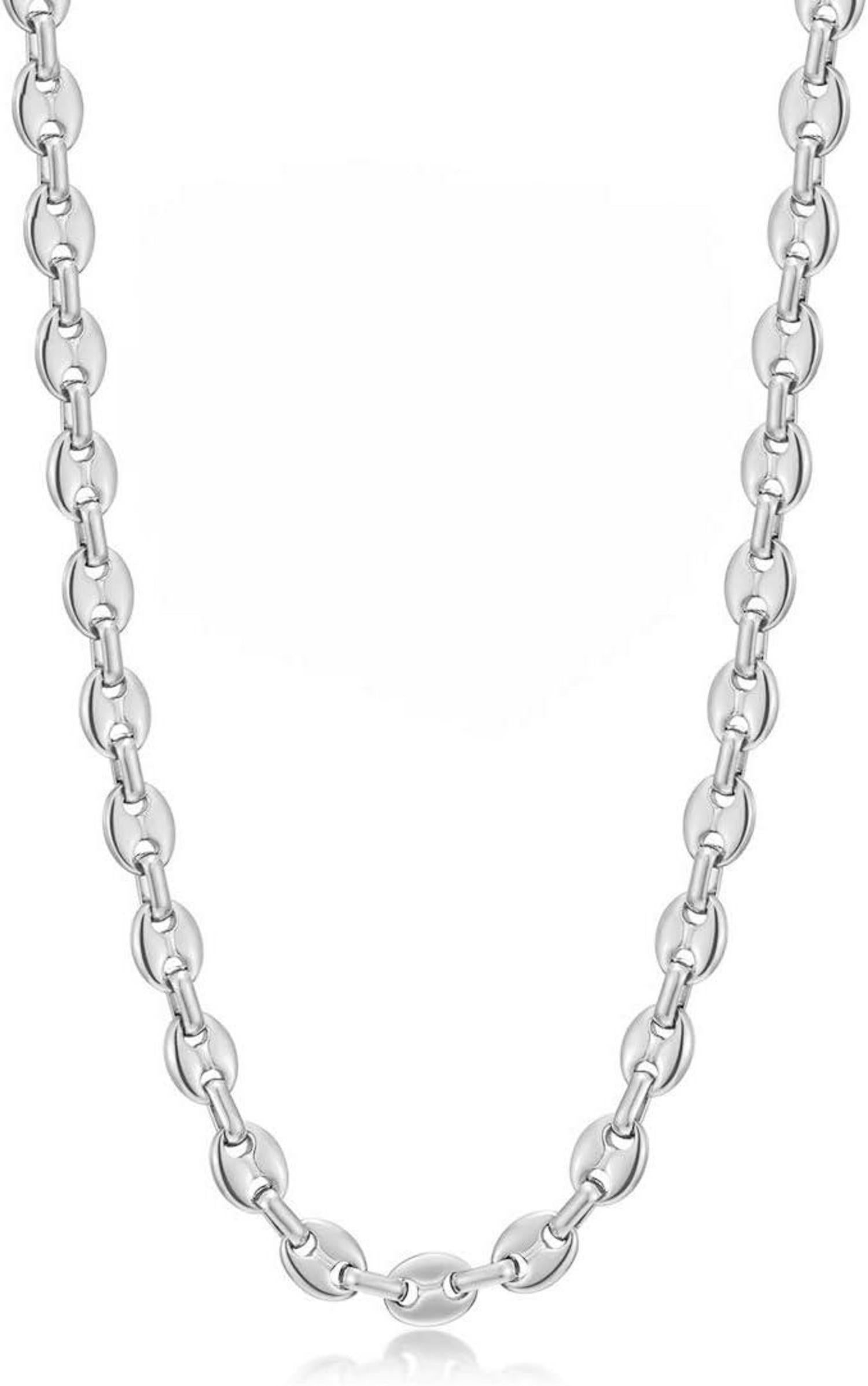 Kaffeebohne Halskette Herren Edelstahl 6/9/11mm silber-6mm 51/56/61cm