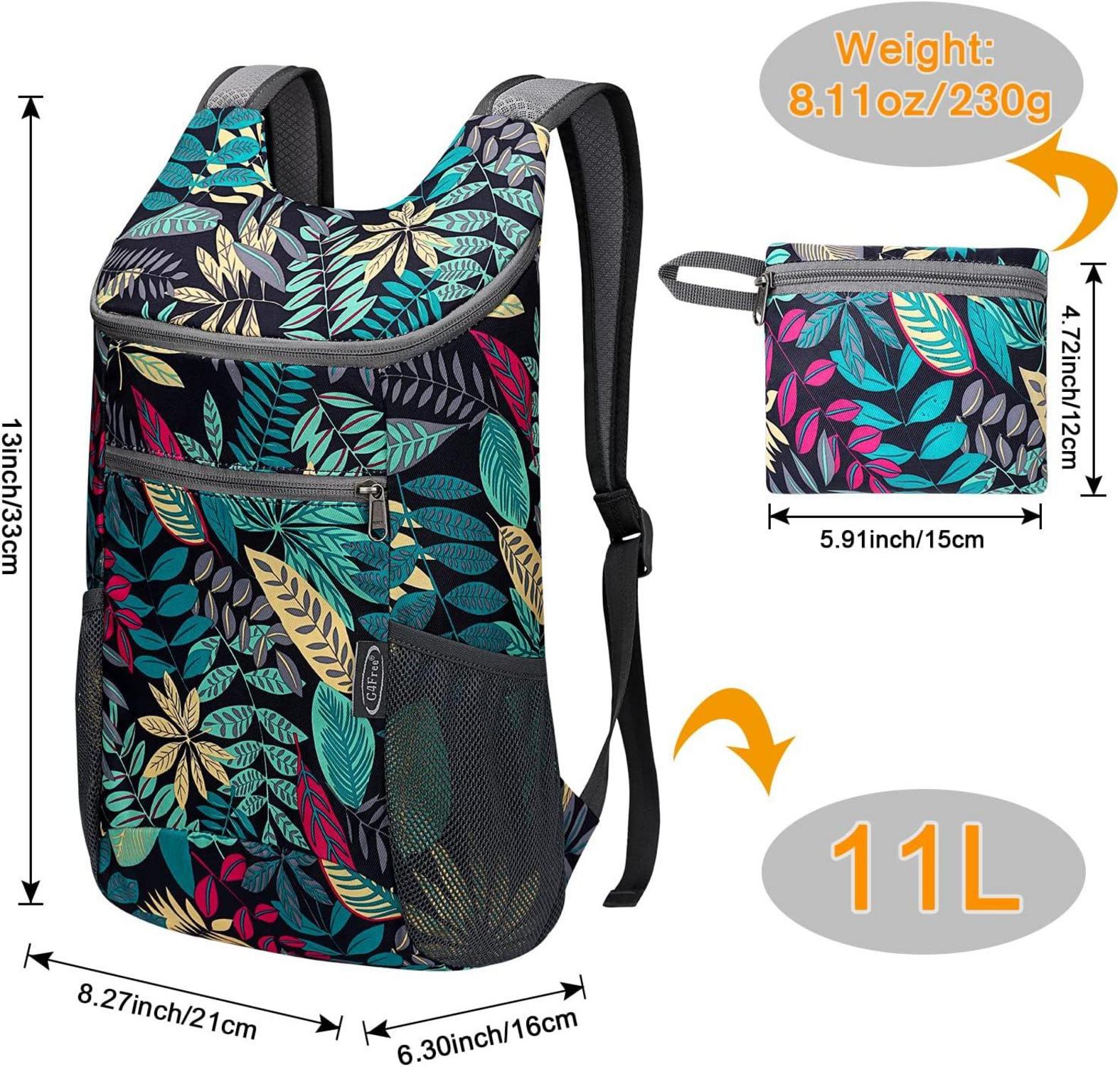 Ultraleichter faltbarer Rucksack 11l Reisen Wandern Radfahren Blau