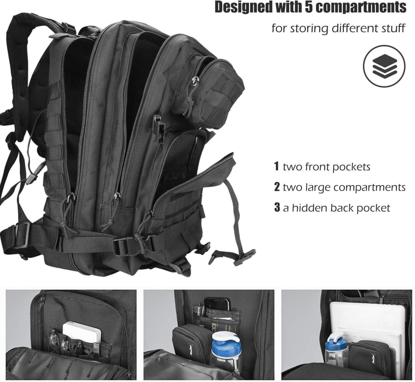 Taktischer Militär Rucksack 35L mit Molle System - Schwarz