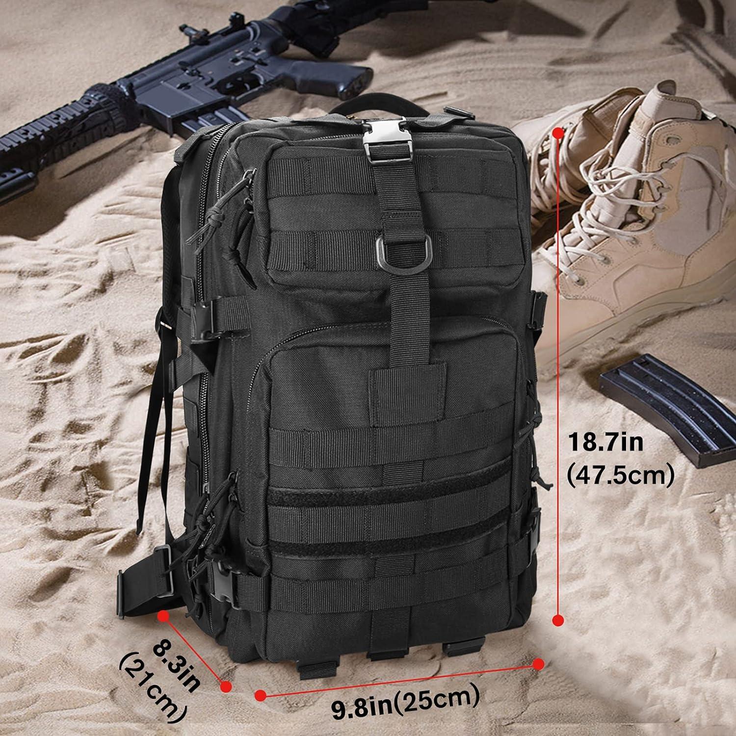 ProCase Militär Taktischer Rucksack 35L Schwarz Molle US Cooper Assault Pack
