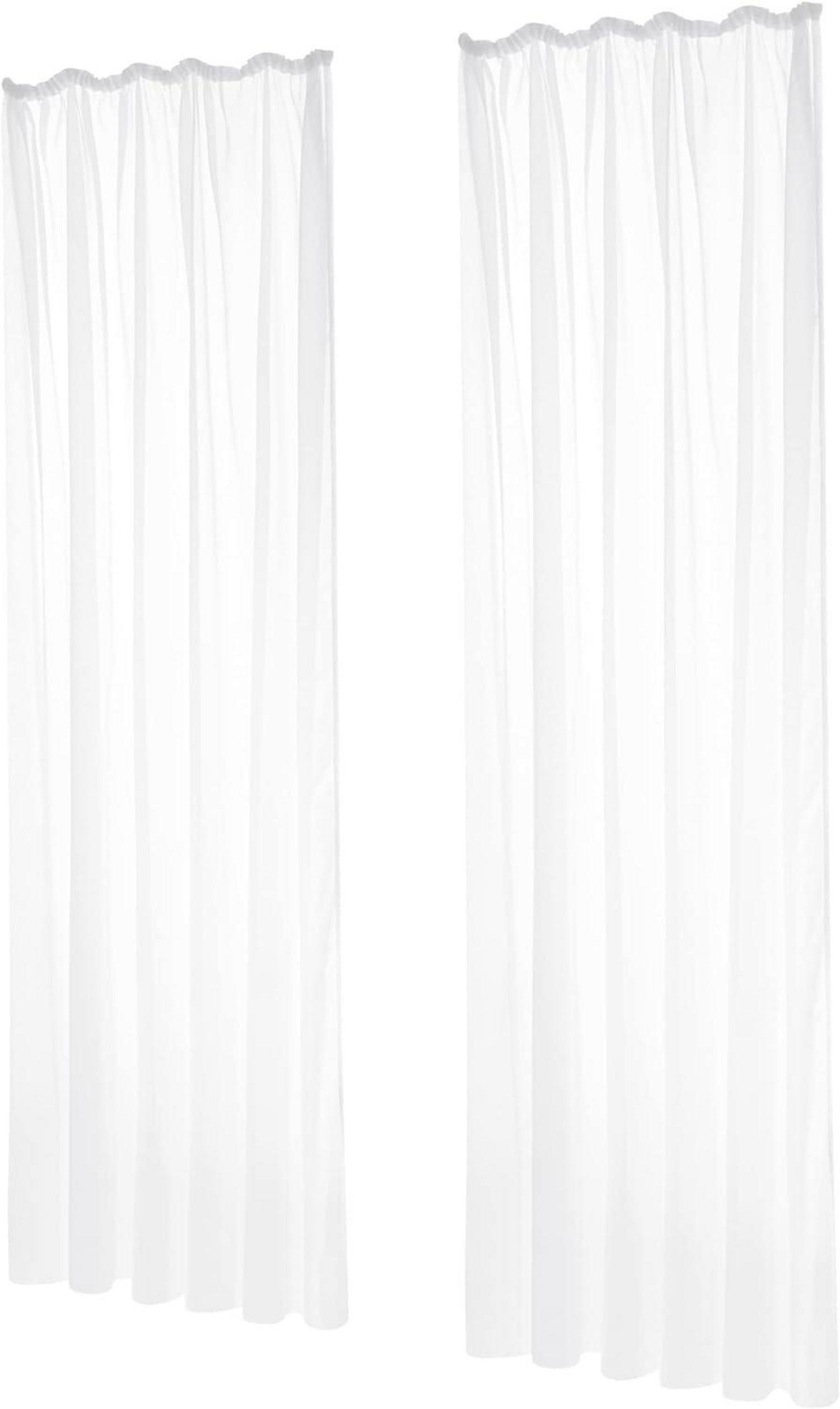 Deconovo Gardinen mit Kräuselband Transparent 245x140