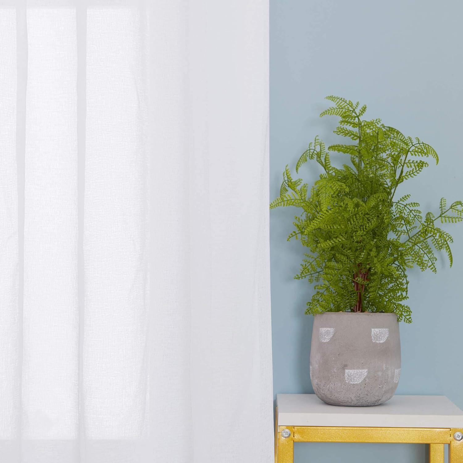 Transparente Gardinen für Schienensystem 245x140 Weiß 2er Set