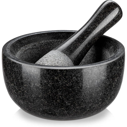 Granit Mörser mit Stößel 580ML Steinmörser Gewürzmörser