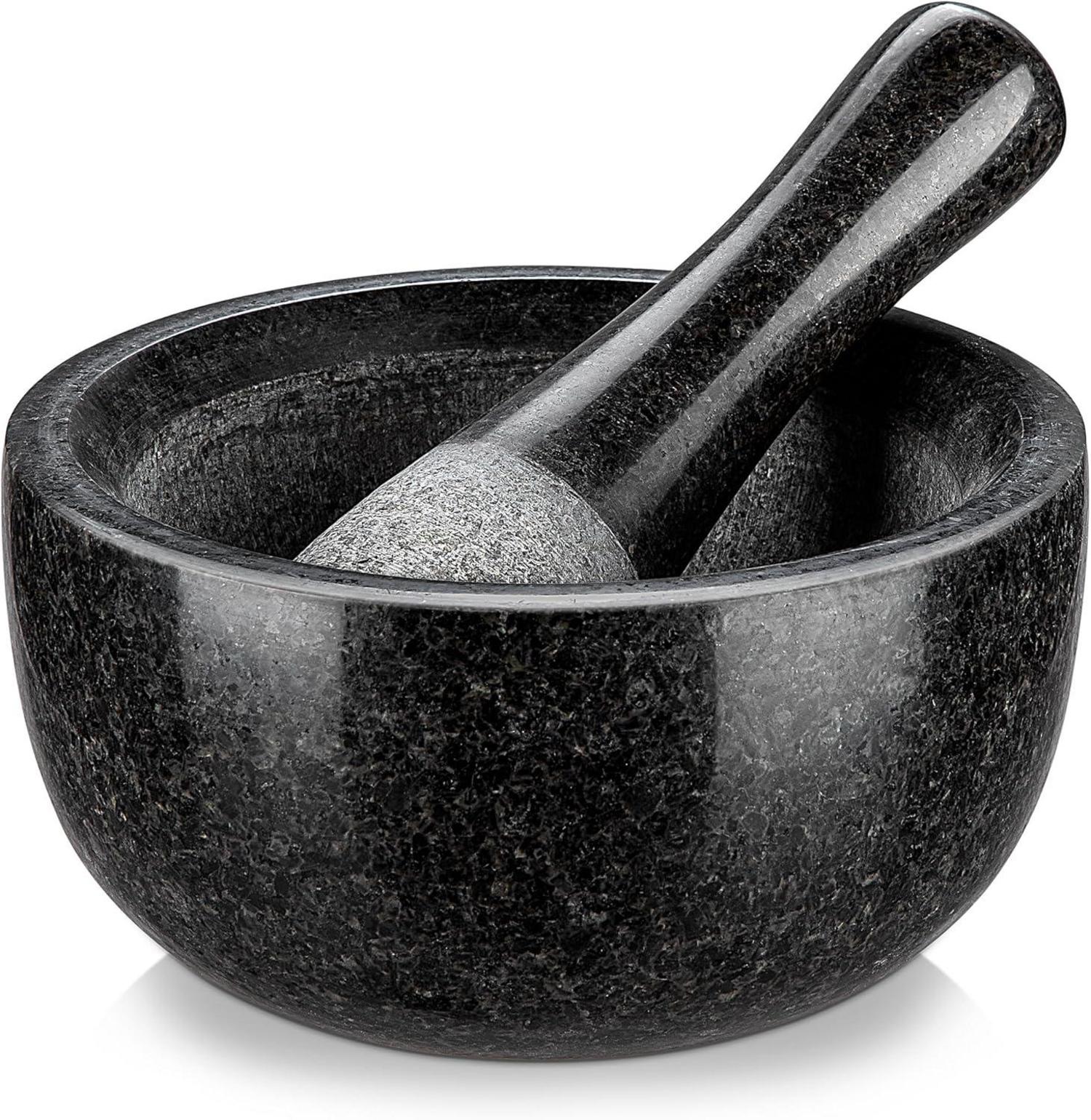 Granit Mörser mit Stößel 580ML Ø 16 cm für Gewürze und Kräuter