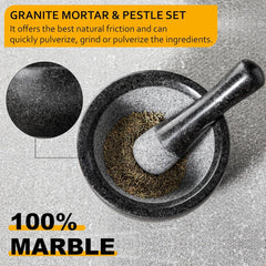 Granit Mörser mit Stößel 580ML Ø 16 cm für Gewürze und Kräuter