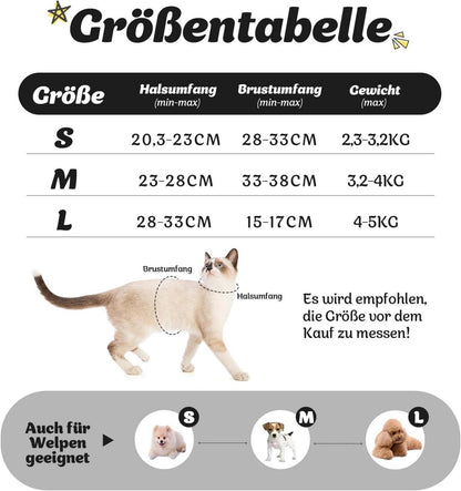 Katzengeschirr Supet Weich Welpengeschirr Leine Weste für Katzen Hunde