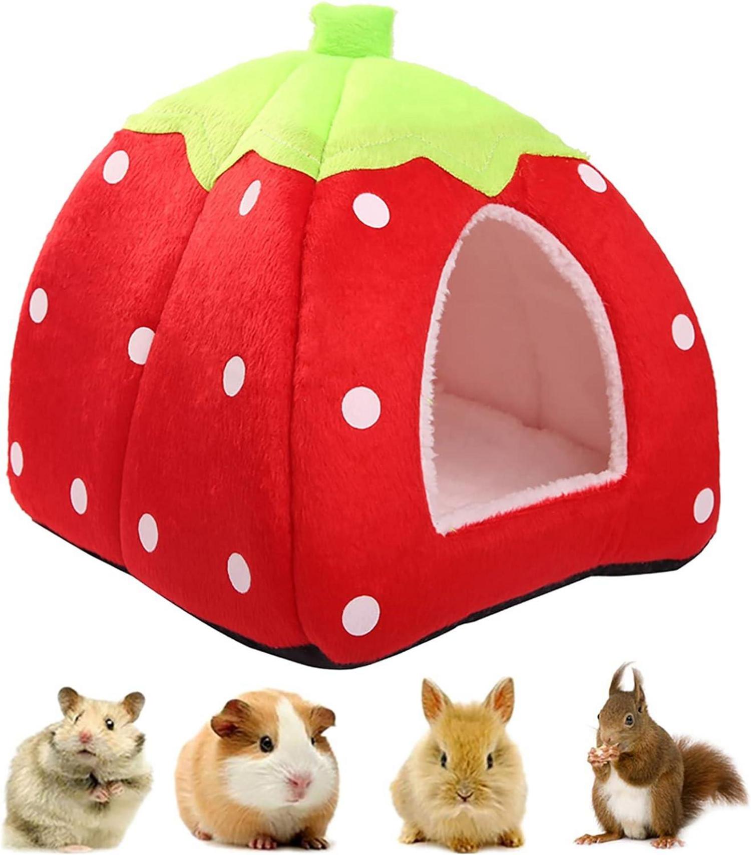 Kleintier-Winterhaus Warmes Erdbeer-Bett Rutschfest Tragbar