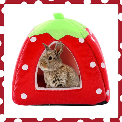 Kuoser Kleintier Winterhaus Erdbeerdesign Bett Schlafsack