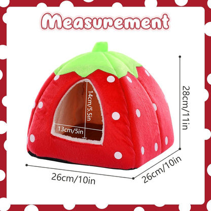 Kleintier-Winterhaus Warmes Erdbeer-Bett Rutschfest Tragbar