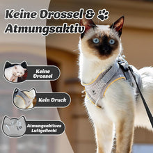 Supet Katzengeschirr mit Leine und Reflektorstreifen Grau S