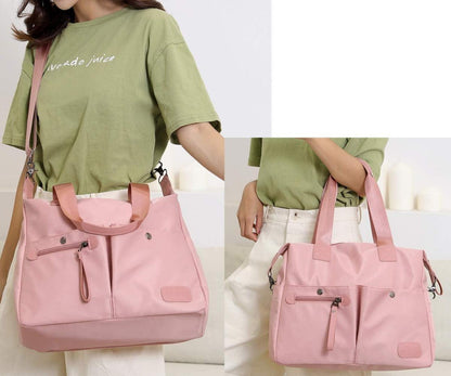 Damen Nylon Hobo Schultertasche Rosa - Multifunktionale
