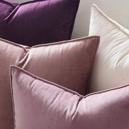 Samt Kissenbezug 40x40 Aubergine Lila - 2er Set