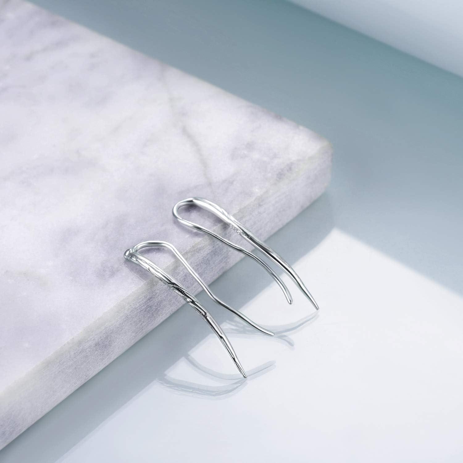 Sterling Silber Minimalistische Teardrop Ohrringe Zirkonia
