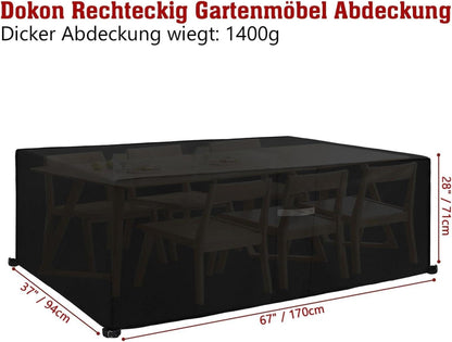 Dokon Gartenmöbel Abdeckung 600D Oxford Gewebe 170x94x71cm