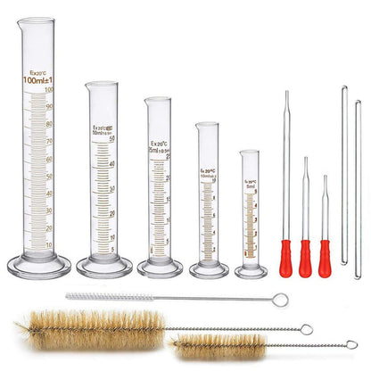 Messzylinder Glas Set Chemie Labor 13-teilig inkl. Pipetten 5ML 10ML