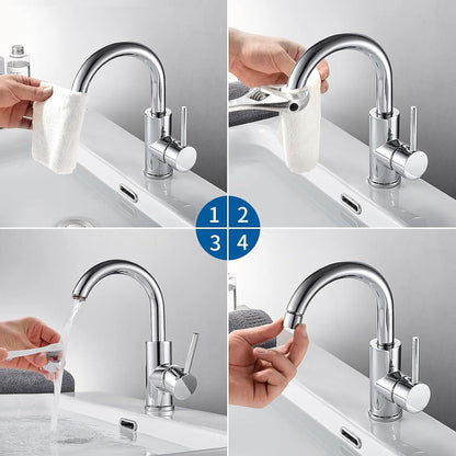 Auralum Wasserhahn Bad 360 Grad drehbar Messing chrom Wasserhahn Hoch mit Schlauch