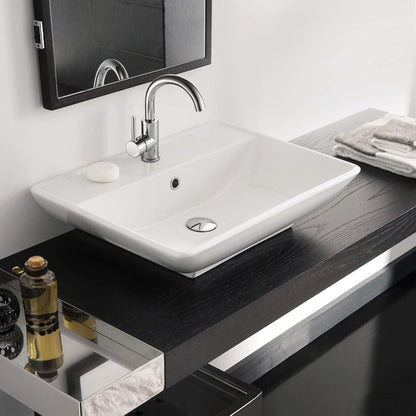 Wasserhahn Bad 360° drehbar, Hoch Messing chrom, Waschtischarmatur 60CM Schlauch
