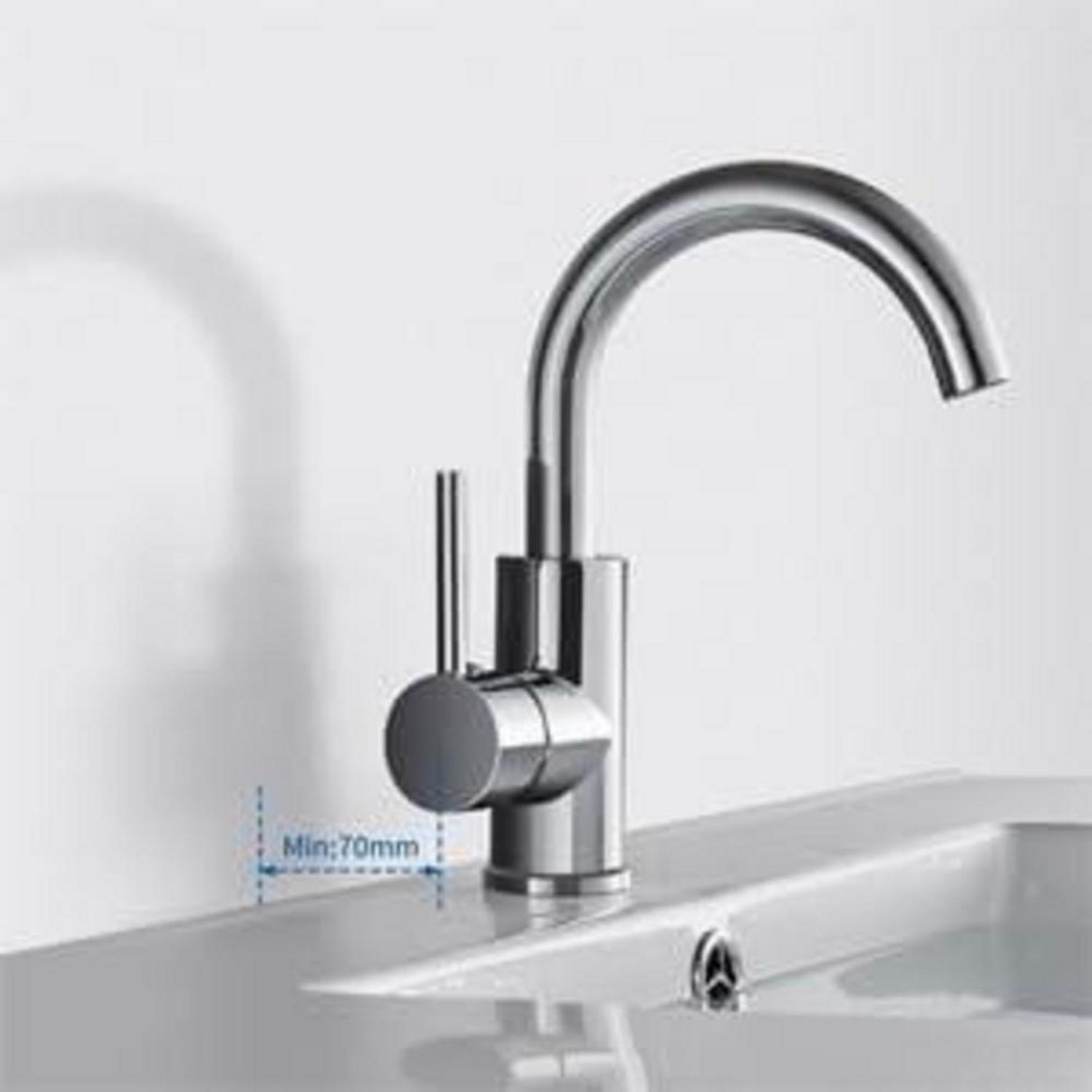 Auralum Wasserhahn Bad 360 Grad drehbar Messing chrom Wasserhahn Hoch mit Schlauch