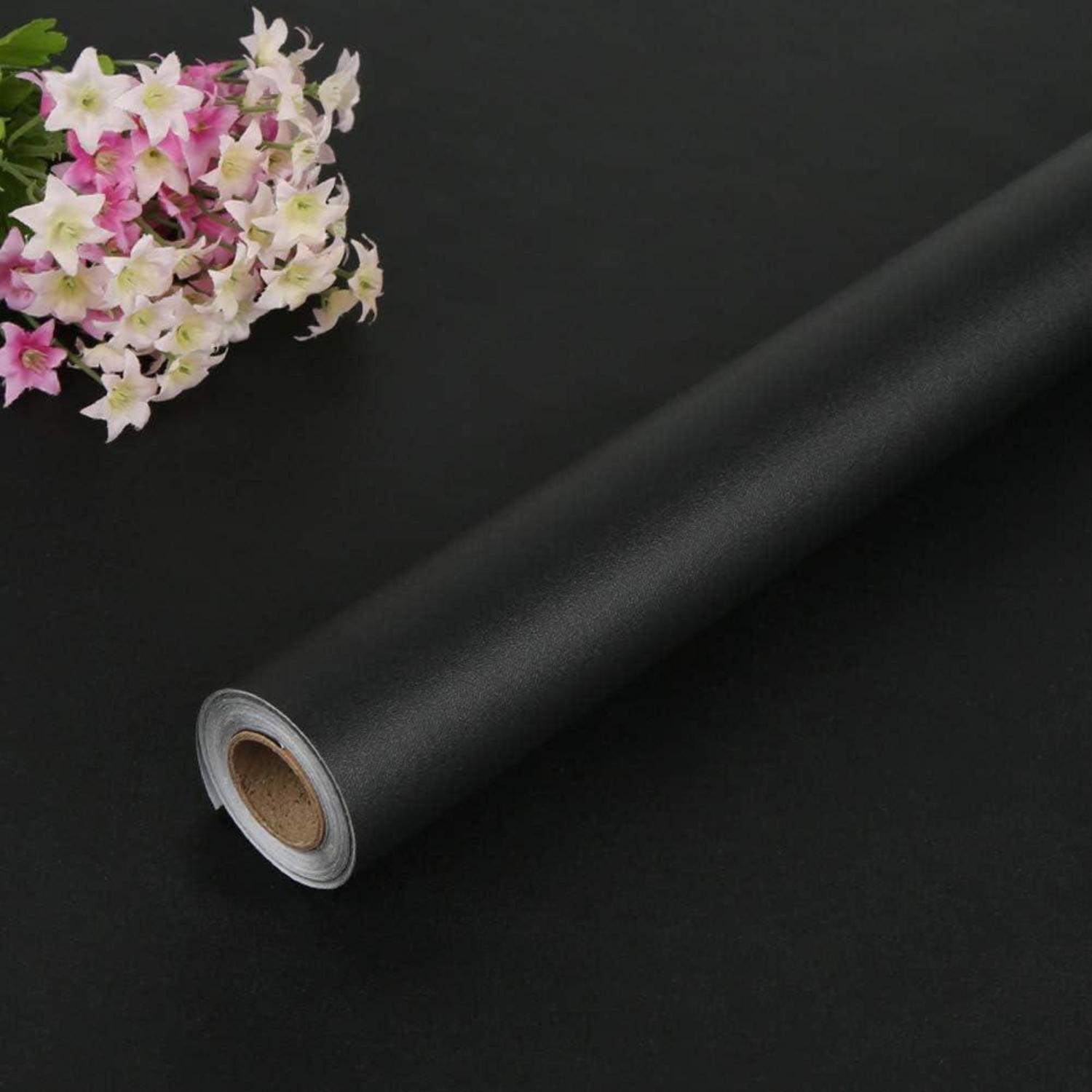 Selbstklebende Schwarze Tapete Abnehmbar 40x500cm für Wohnzimmer