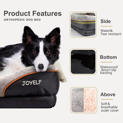 Orthopädisches Hundebett mit Memory-Schaum, abnehmbarer Bezug, XL