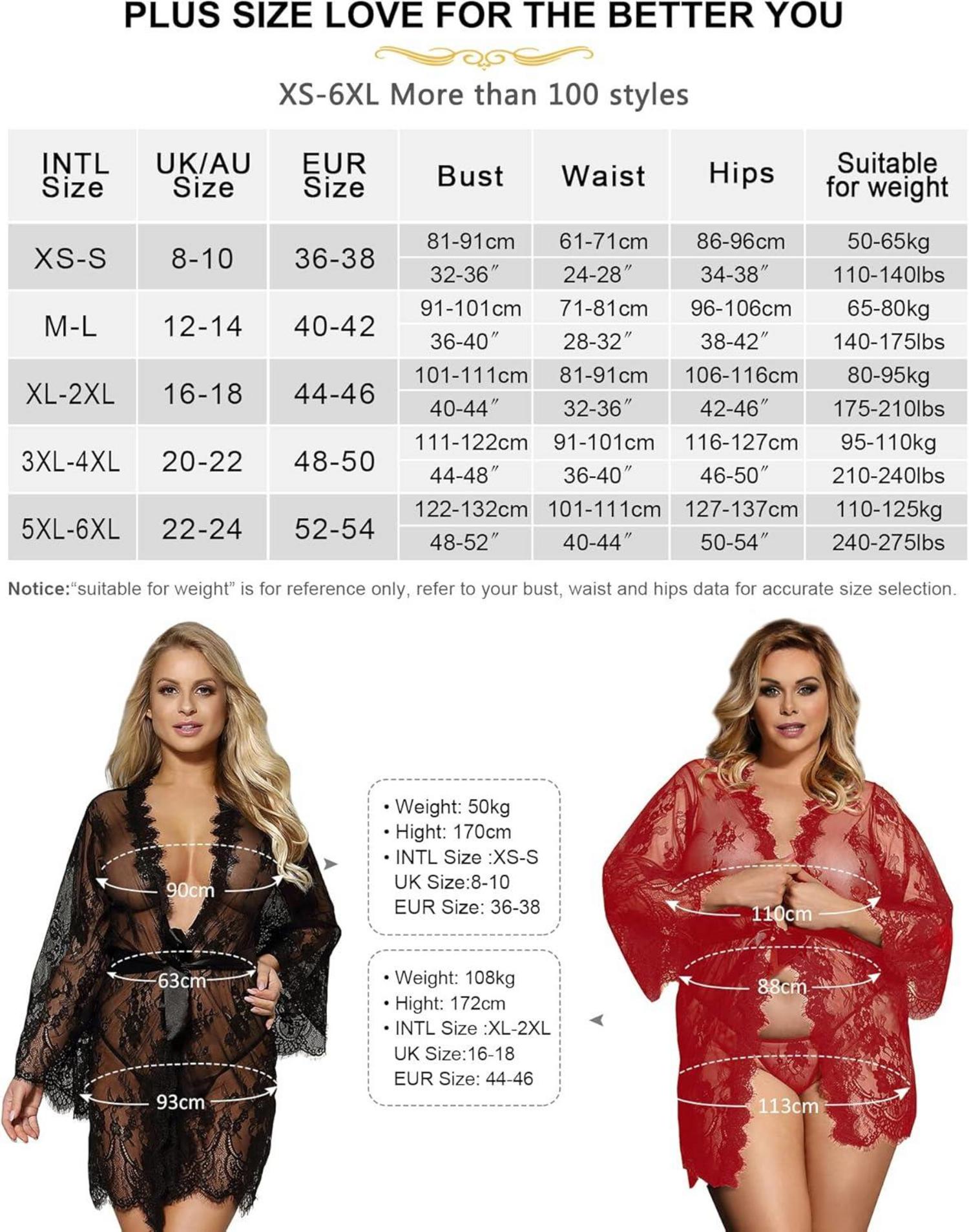 Damen Kimono Sexy Spitzen Bademantel Reizwäsche Große Größen M-L Blau