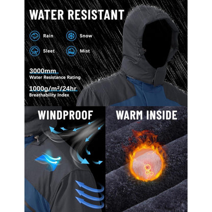 Herren Winterjacke wasserdicht & winddicht mit Fleece-Futter