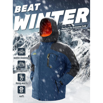 Herren Winterjacke wasserdicht winddicht warm gefüttert L Denim Blau