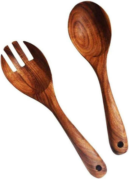 Salatbesteck Olivenholz 2-teilig Holzbesteck Küchenhelfer